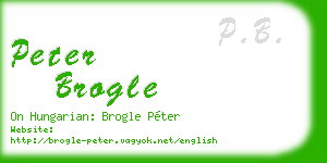 peter brogle business card